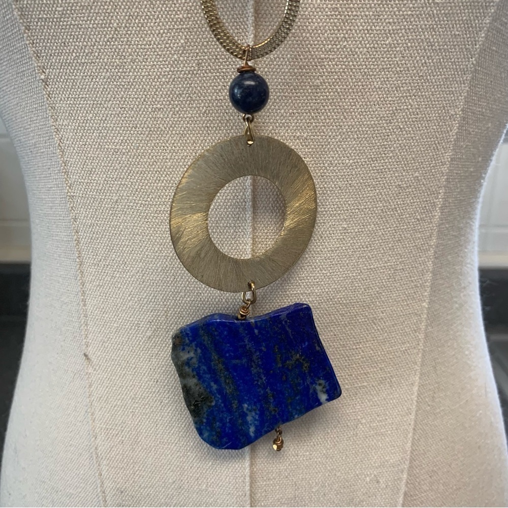 Large Lapis Lazuli Statement Necklace - Picture 3 of 6